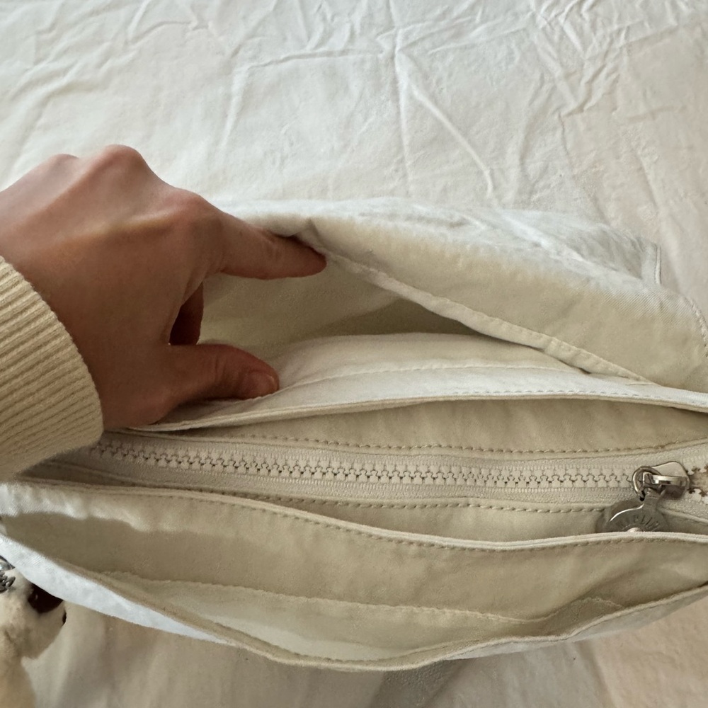 Kipling Light Gray/ Off-white Crossbody Bag with Charm - Picture 7 of 14